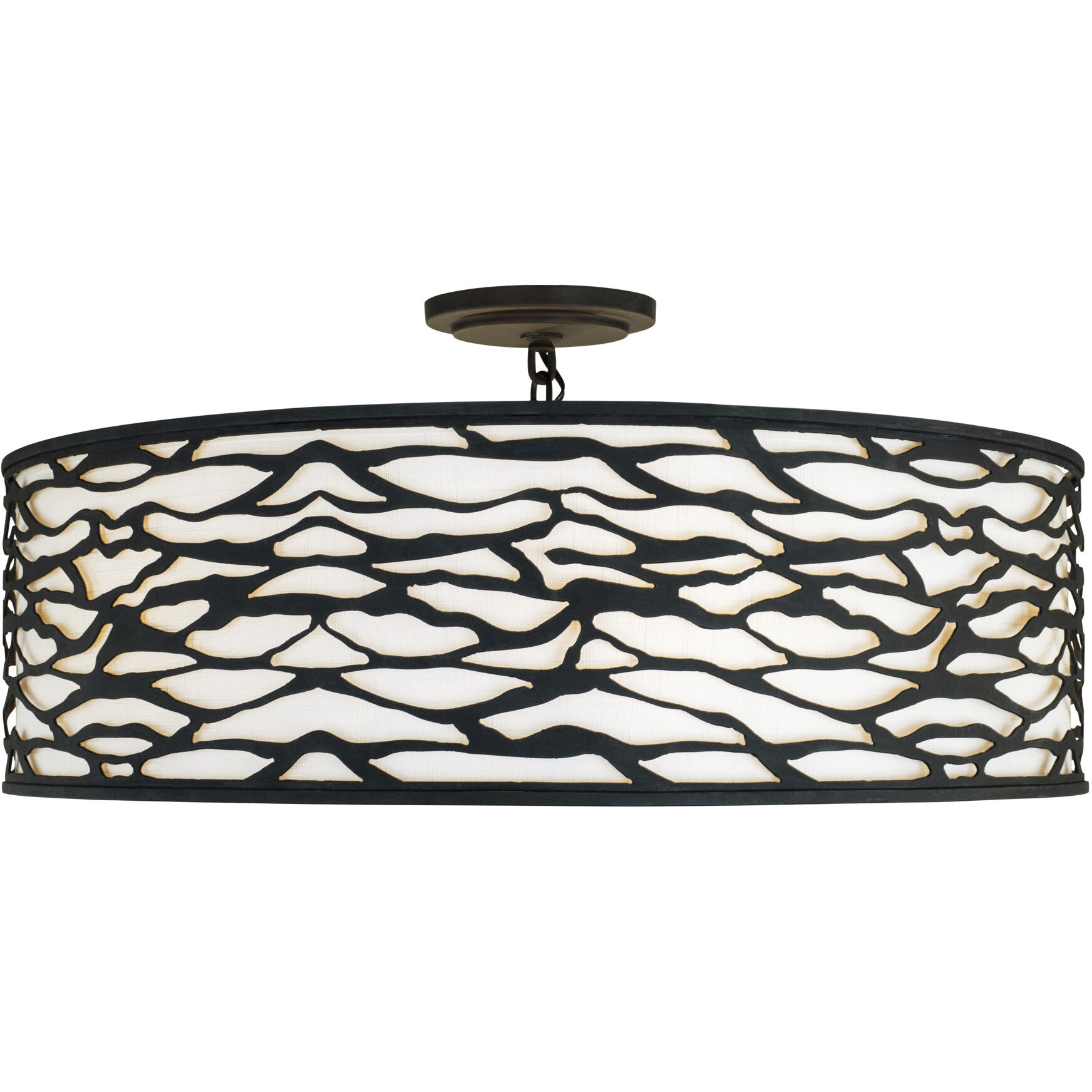 Kato 6 Light 30 inch Carbon Black Semi-Flush Mount Ceiling Light