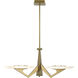 Down the Wrong Path 3 Light 31.82 inch Brass Kisser Pendant Ceiling Light