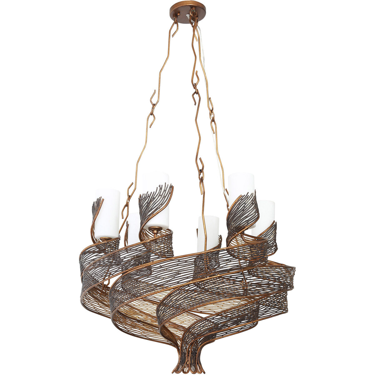 Flow 6 Light 28.5 inch Hammered Ore Chandelier Ceiling Light