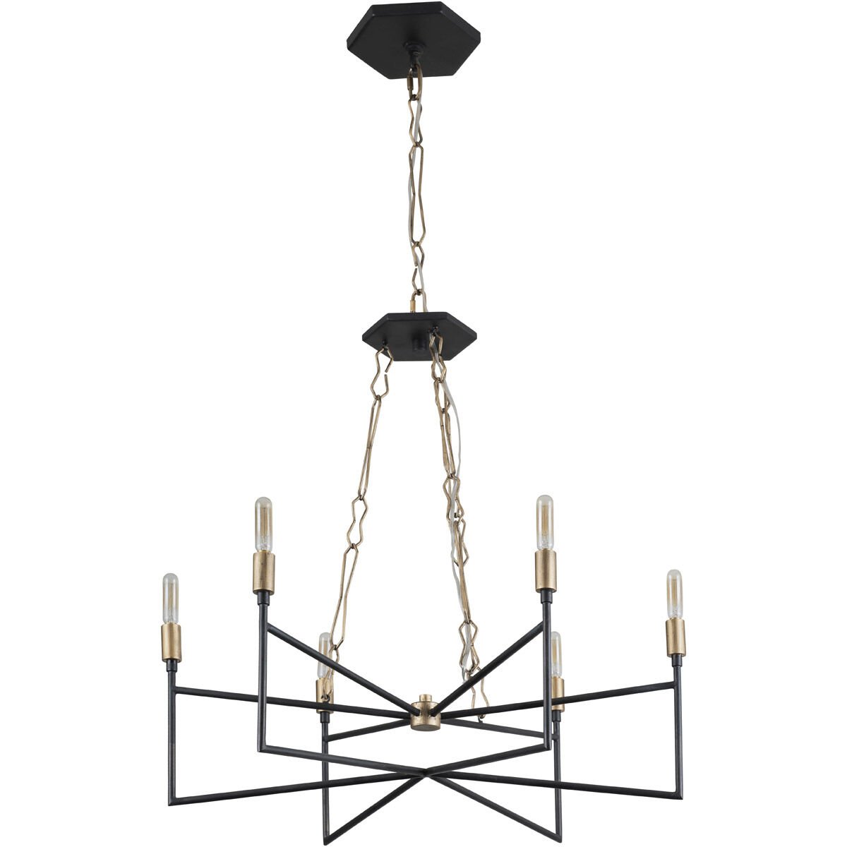 Bodie 6 Light 26 inch Havana Gold and Carbon Chandelier Ceiling Light