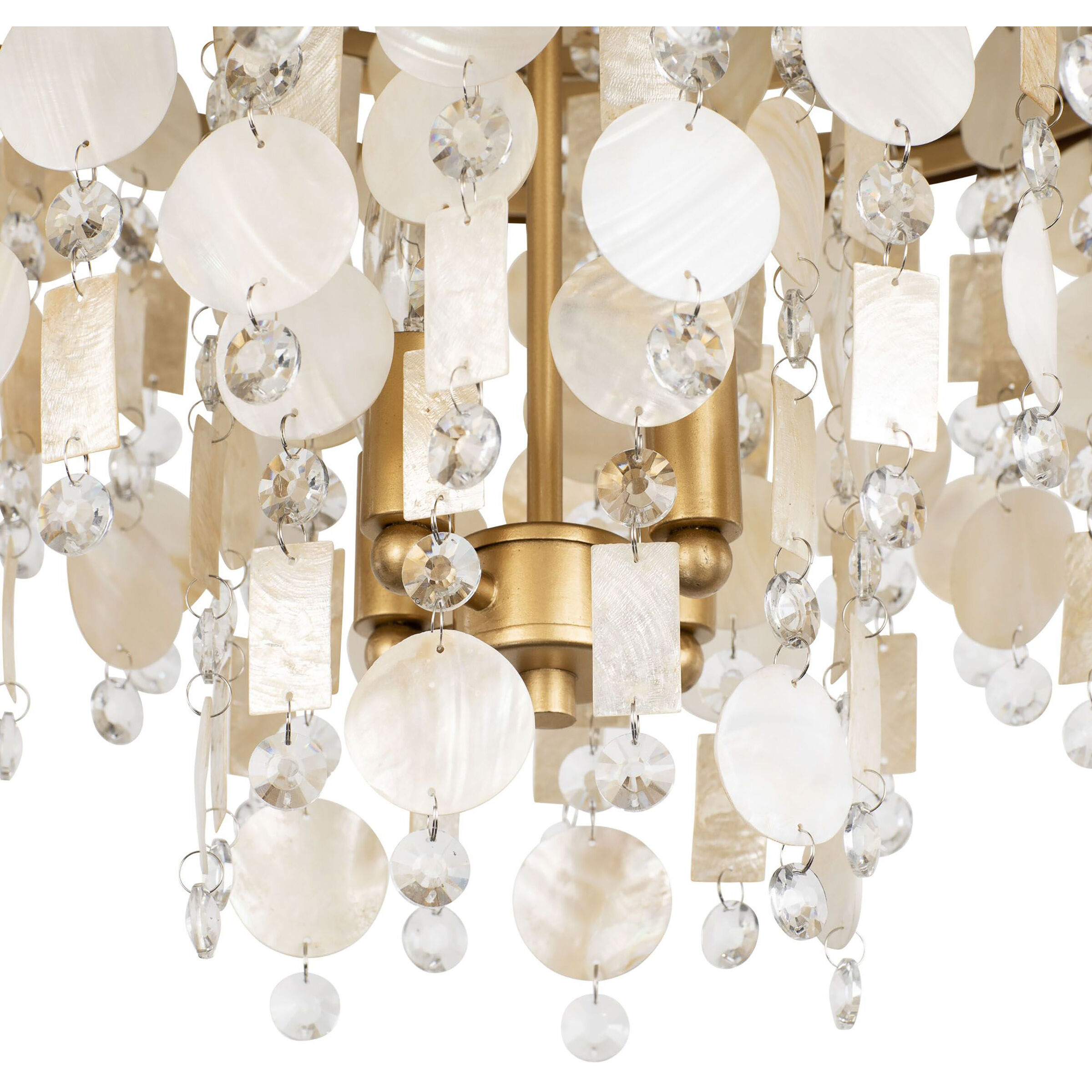 Kalani 4 Light 20 inch French Gold Semi-Flush Ceiling Light, Smithsonian Collaboration