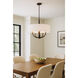 Patchwork 4 Light 24 inch Black with Satin Brass Pendant Ceiling Light