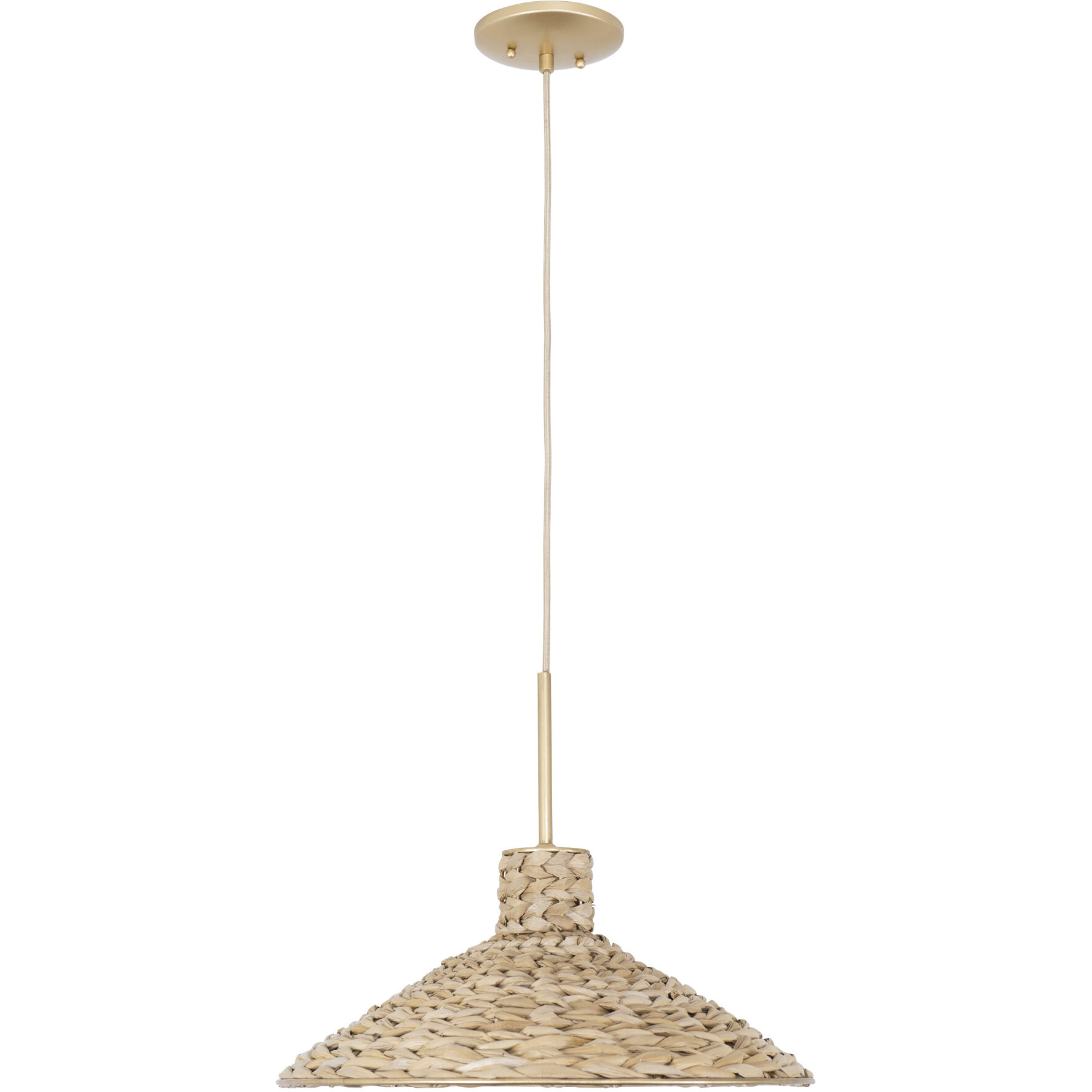 Hilton Head 1 Light 18.25 inch French Gold with Natural Seagrass Pendant Ceiling Light