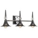 Tromba 3 Light 21.5 inch Black Chrome Bath Vanity Wall Light, Luz Studio