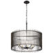 Park Row 8 Light 32 inch Matte Black and French Gold Pendant Ceiling Light, Smithsonian Collaboration