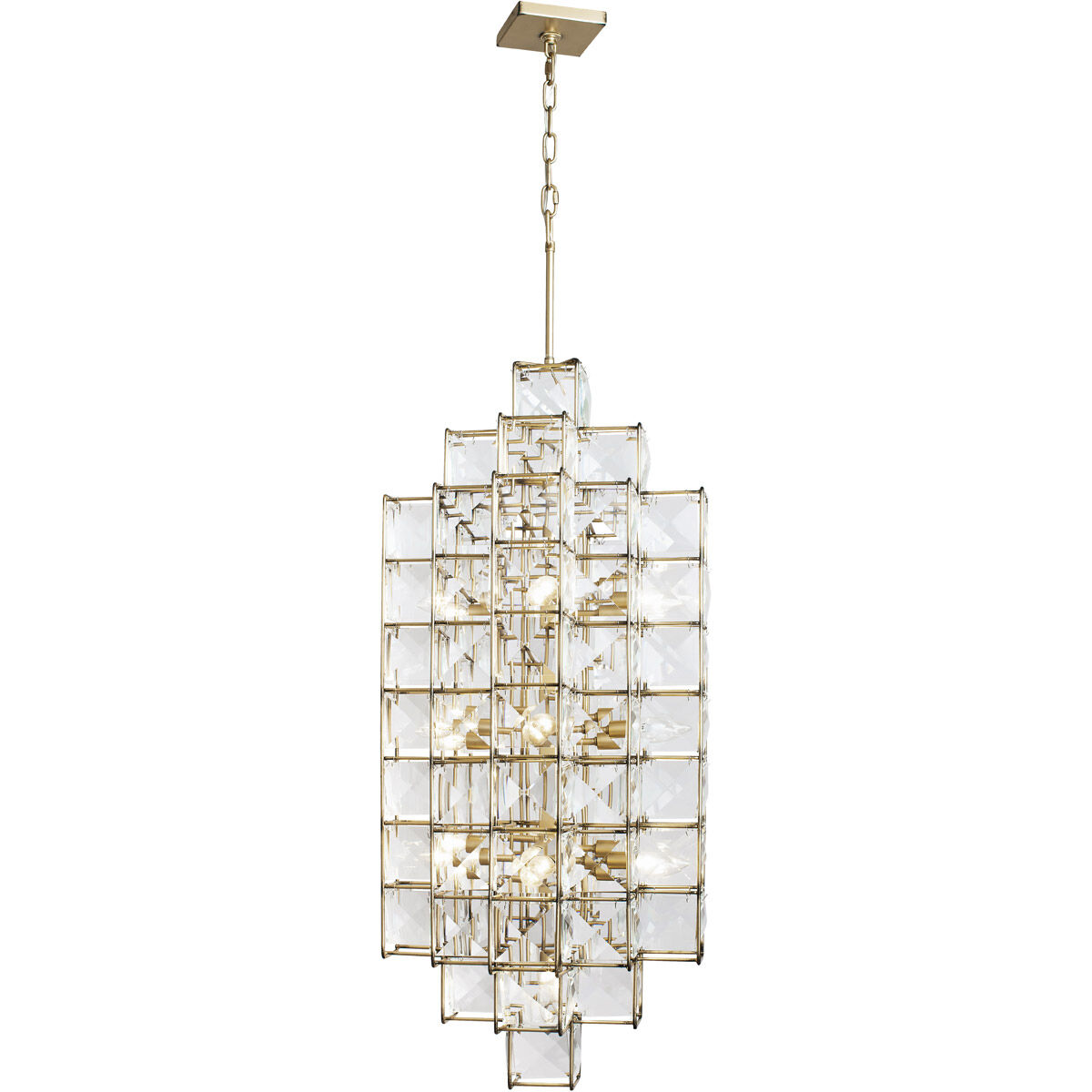Cubic 14 Light 18.5 inch Calypso Gold Foyer Pendant Ceiling Light