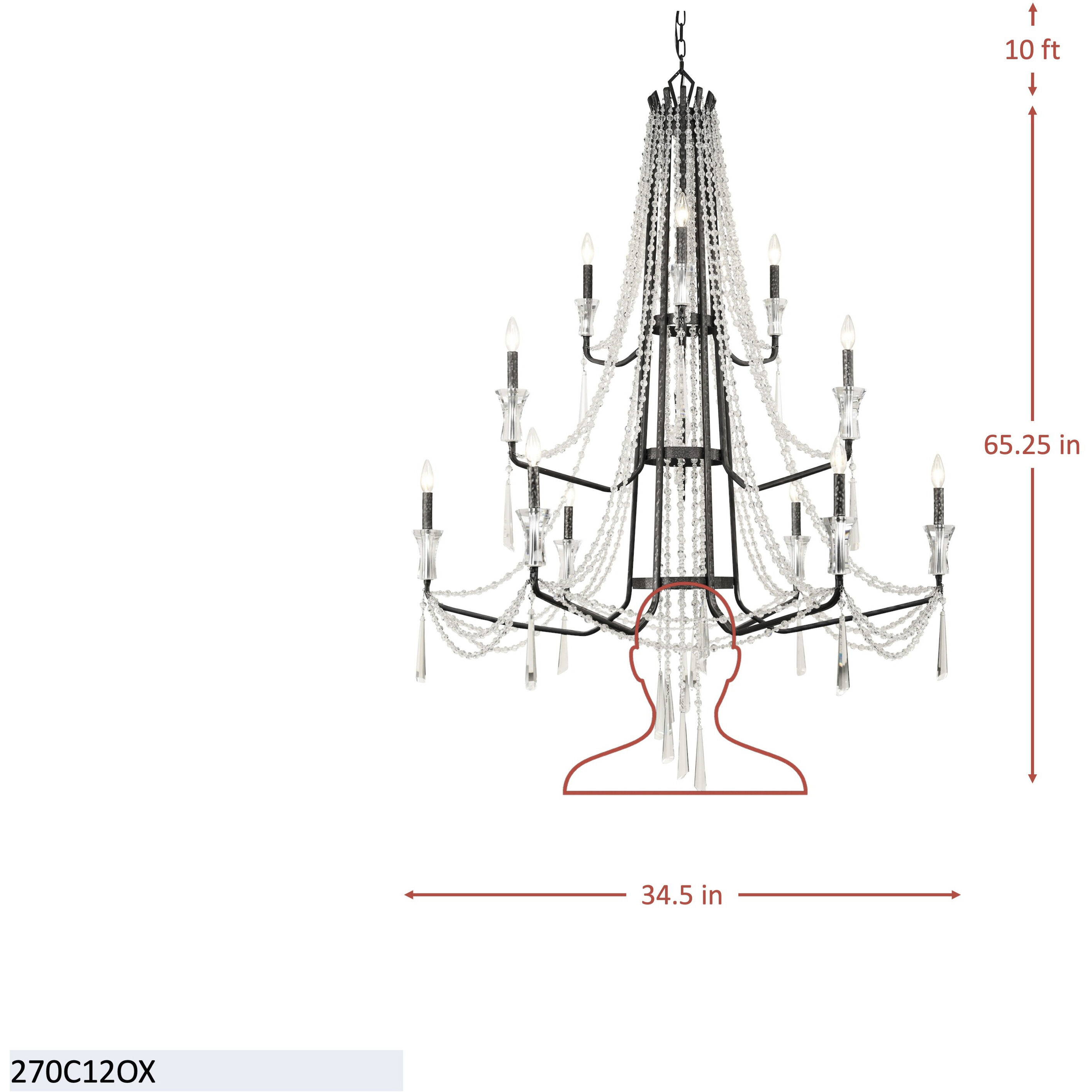 Barcelona 12 Light 44 inch Onyx Chandelier Ceiling Light