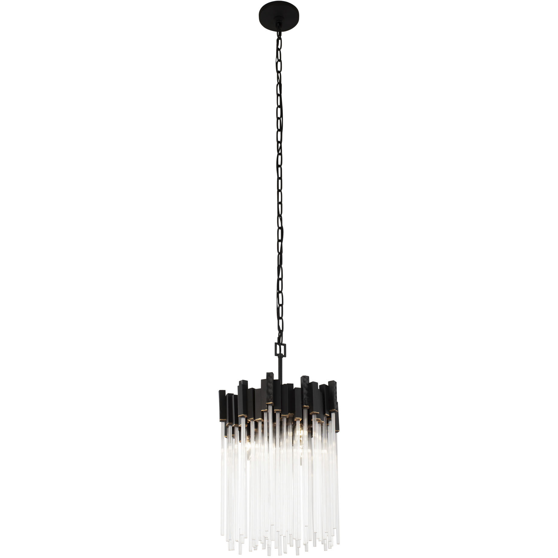 Matrix 3 Light 14 inch Matte Black and French Gold Pendant Ceiling Light