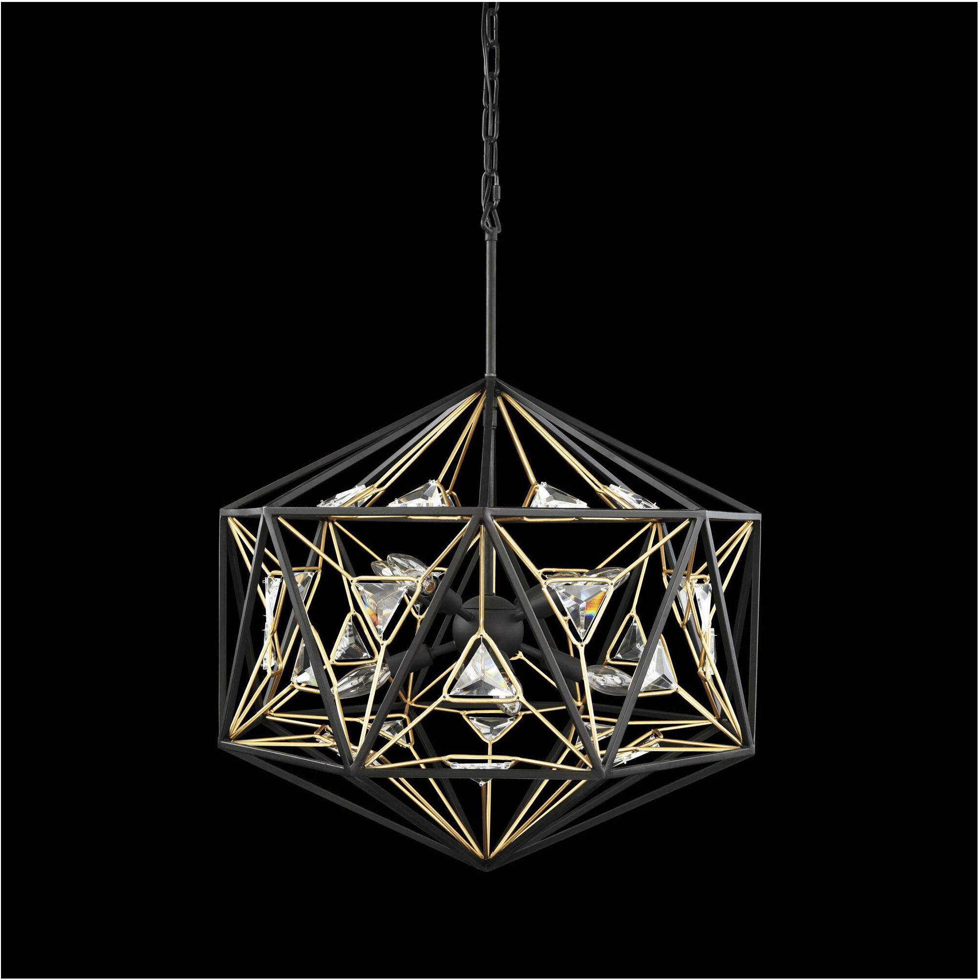Marcia 8 Light 24 inch Matte Black/French Gold Pendant Ceiling Light