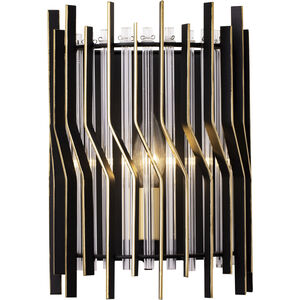 Park Row 1 Light 8 inch Matte Black and French Gold Wall Sconce Wall Light, Smithsonian Collaboration