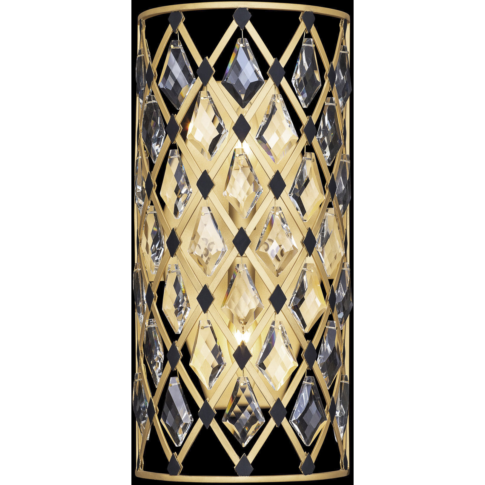 Windsor 2 Light 8 inch French Gold and Matte Black Wall Sconce Wall Light