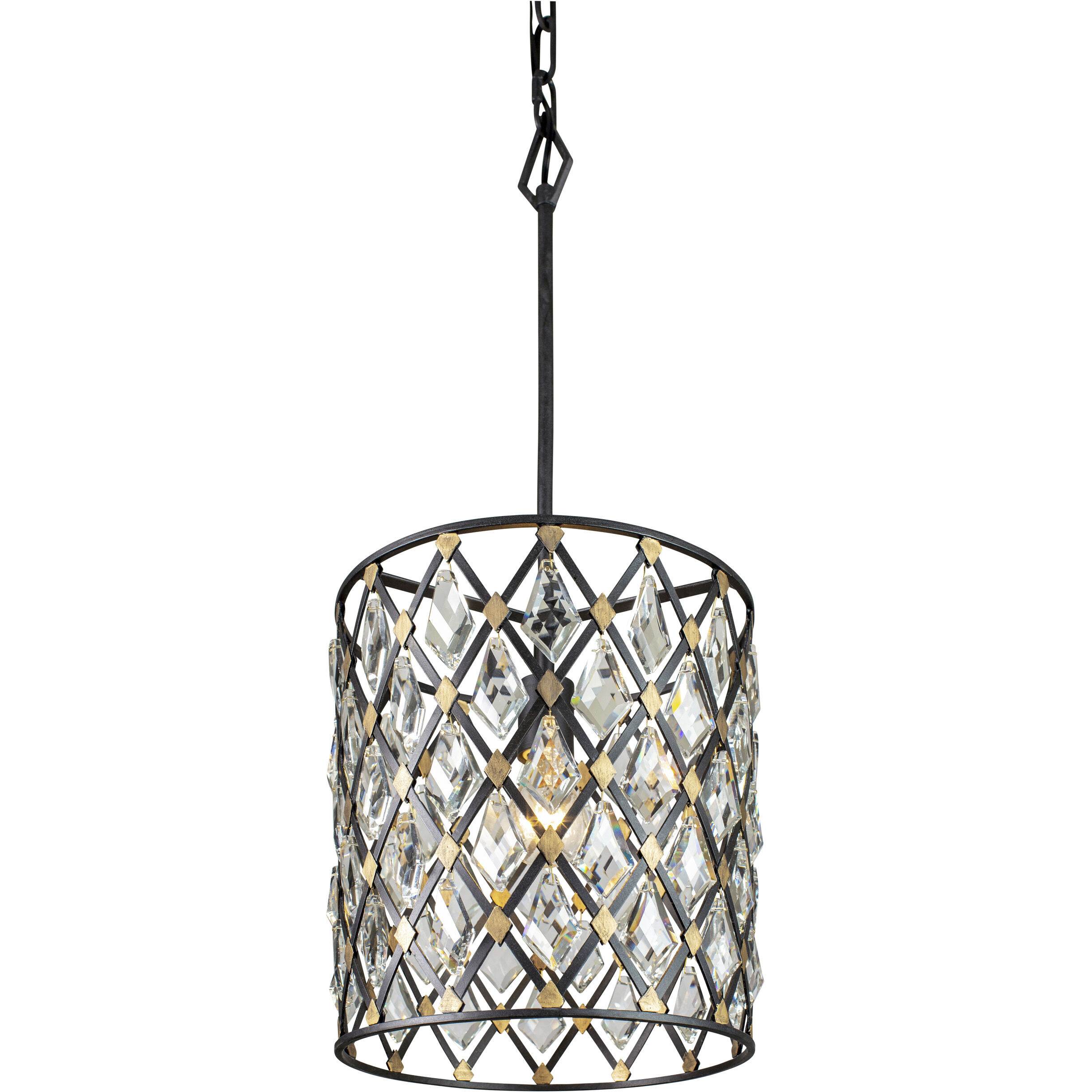 Windsor 1 Light 11.5 inch Carbon/Havana Gold Pendant Ceiling Light
