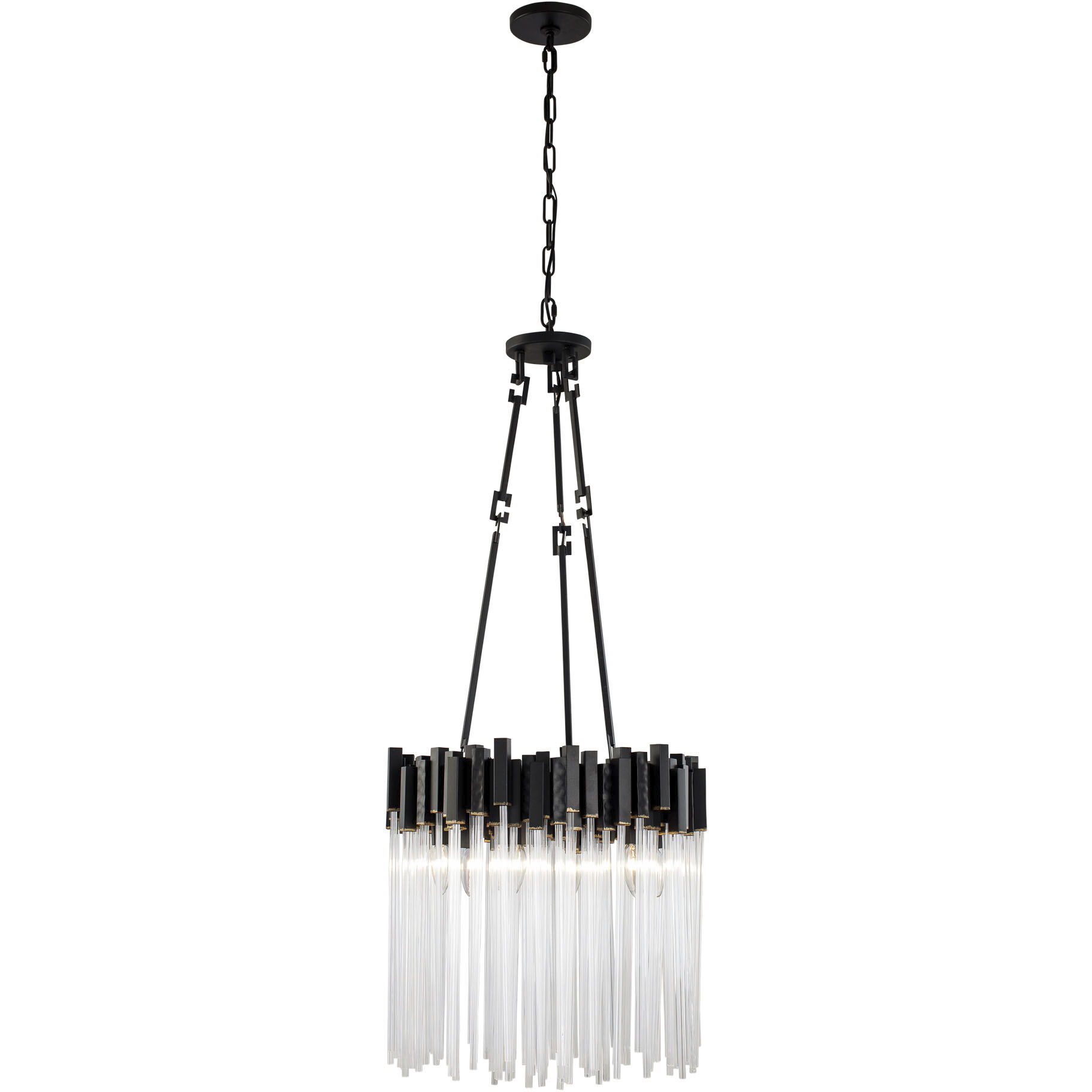 Matrix 6 Light 18.5 inch Matte Black and French Gold Pendant Ceiling Light
