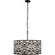 Kato 6 Light 30 inch Black Pendant Ceiling Light in Carbon