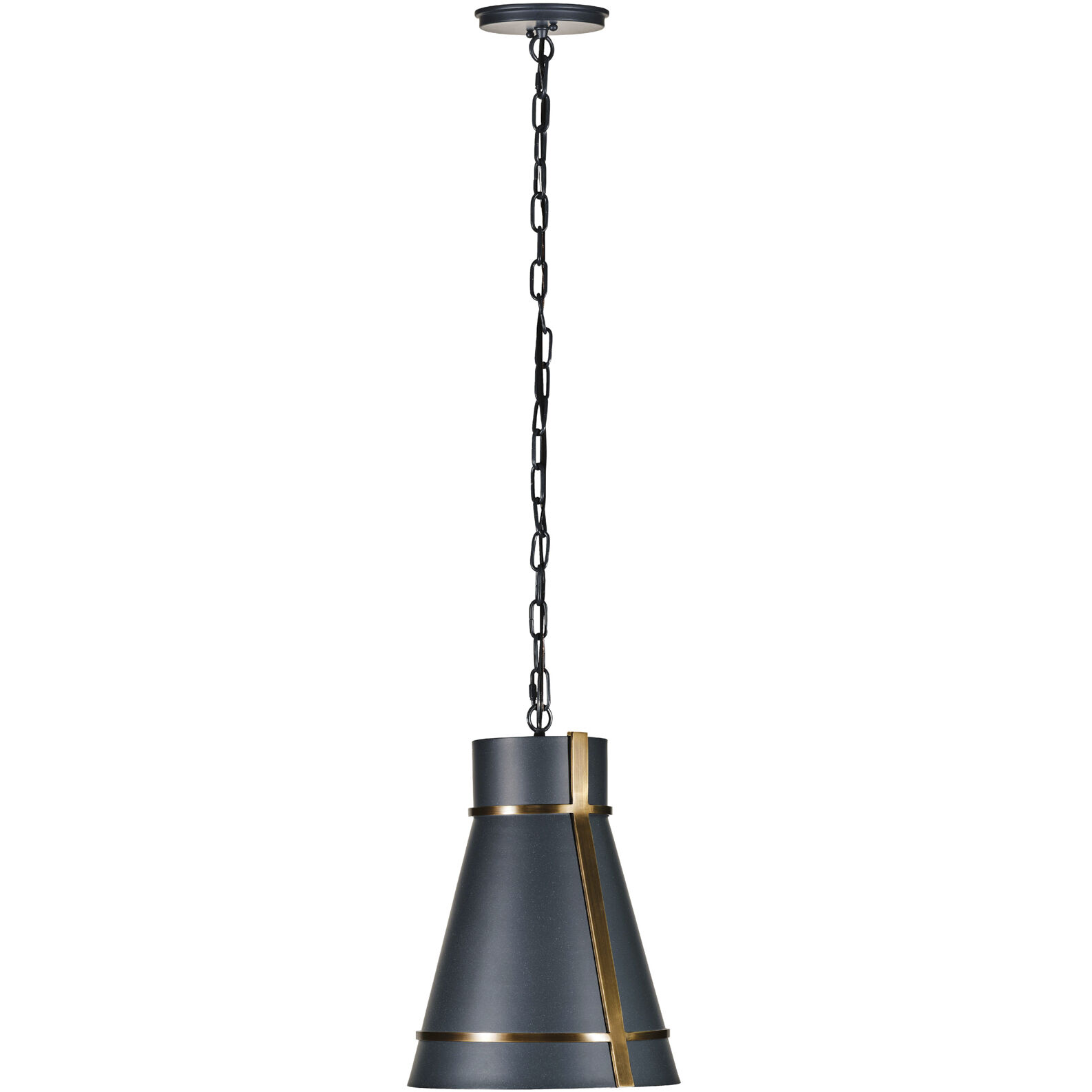 Brasserie 1 Light 12.5 inch Blackened Zinc and Heritage Bronze Mini Pendant Ceiling Light