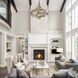 Flow 8 Light 36 inch Hammered Ore Pendant Ceiling Light