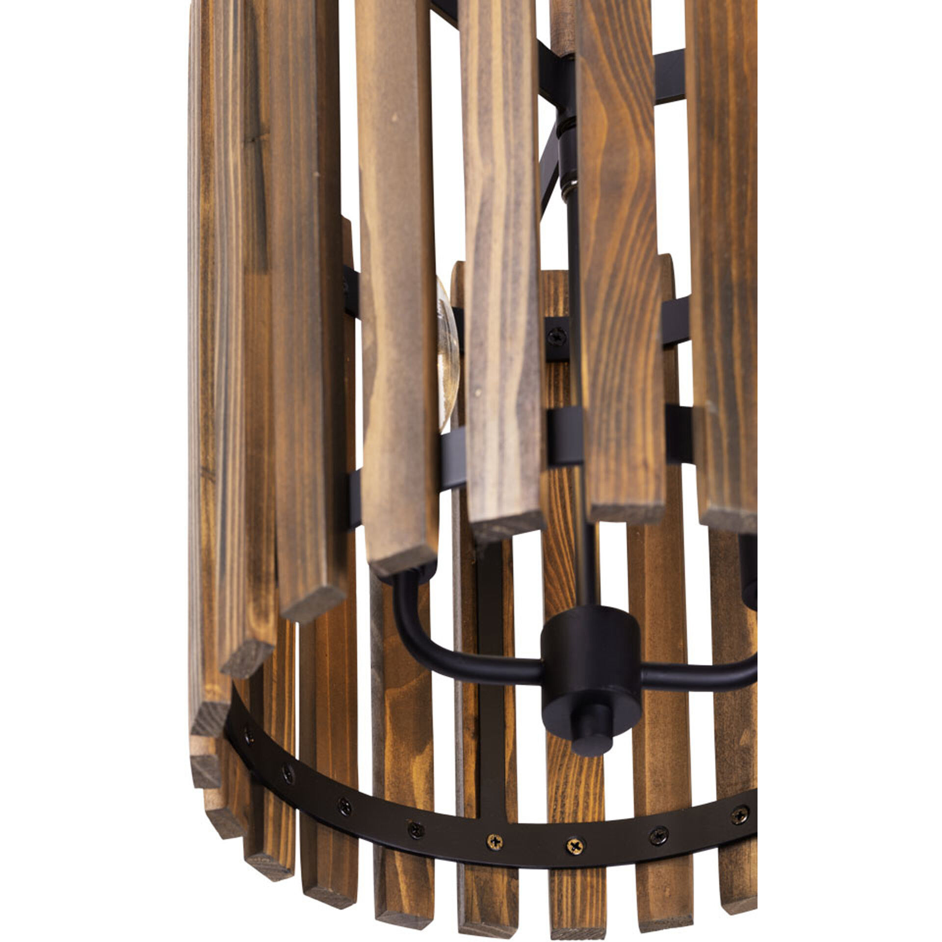 Suratto 2 Light 12 inch Matte Black and Medium Walnut Pendant Ceiling Light in Matte Black/Medium Walnut