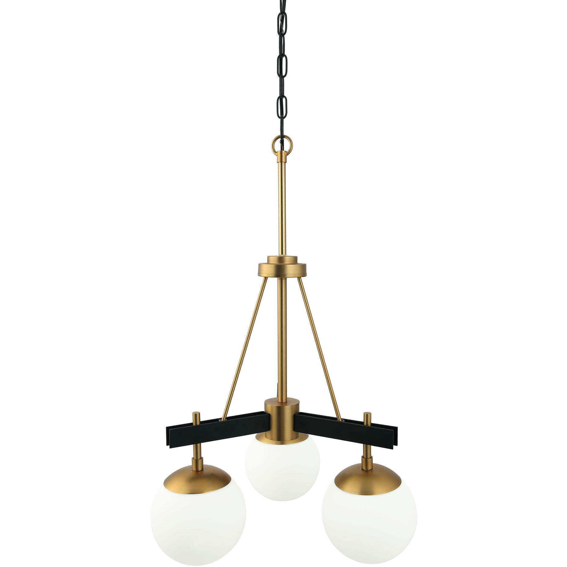Allie 3 Light 18 inch Black/Satin Brass Chandelier Ceiling Light