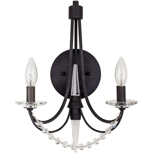 Brentwood 2 Light 11 inch Black Sconce Wall Light