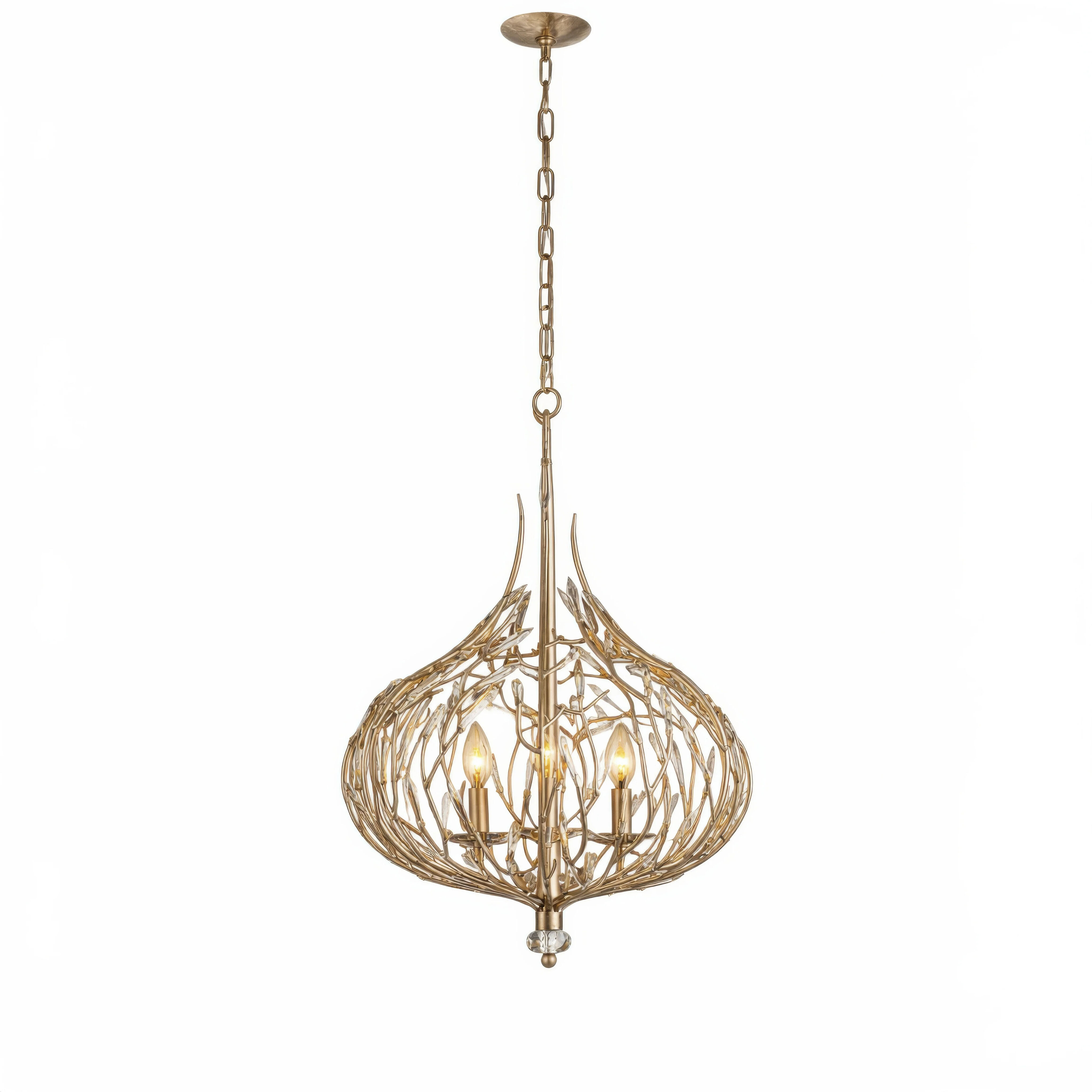 Bask 3 Light 18 inch Gold Dust Pendant Ceiling Light
