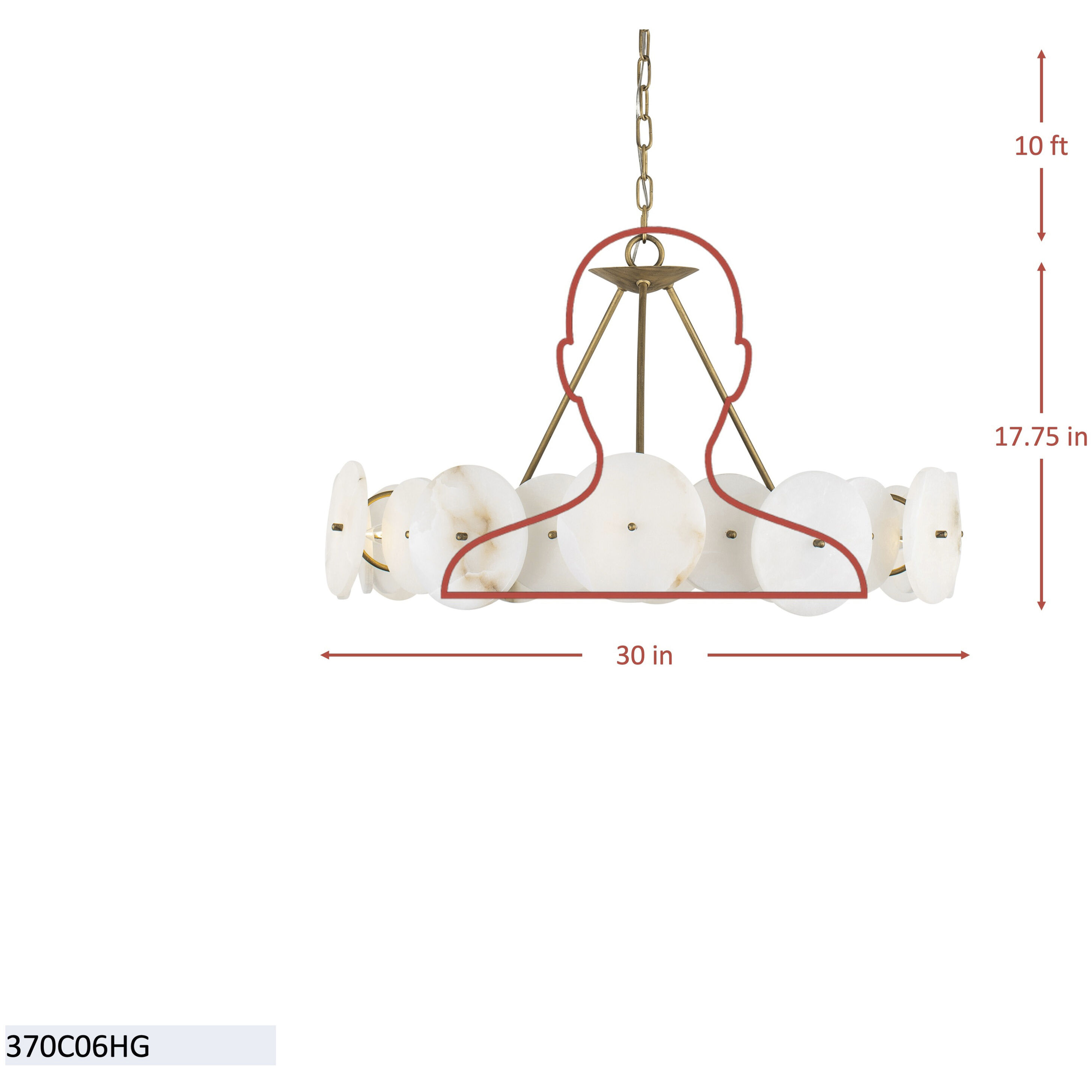 Cosmos 6 Light 30 inch Havana Gold Chandelier Ceiling Light, Smithsonian Collaboration
