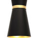 Mad Hatter 2 Light 8 inch Matte Black and French Gold Pendant Ceiling Light