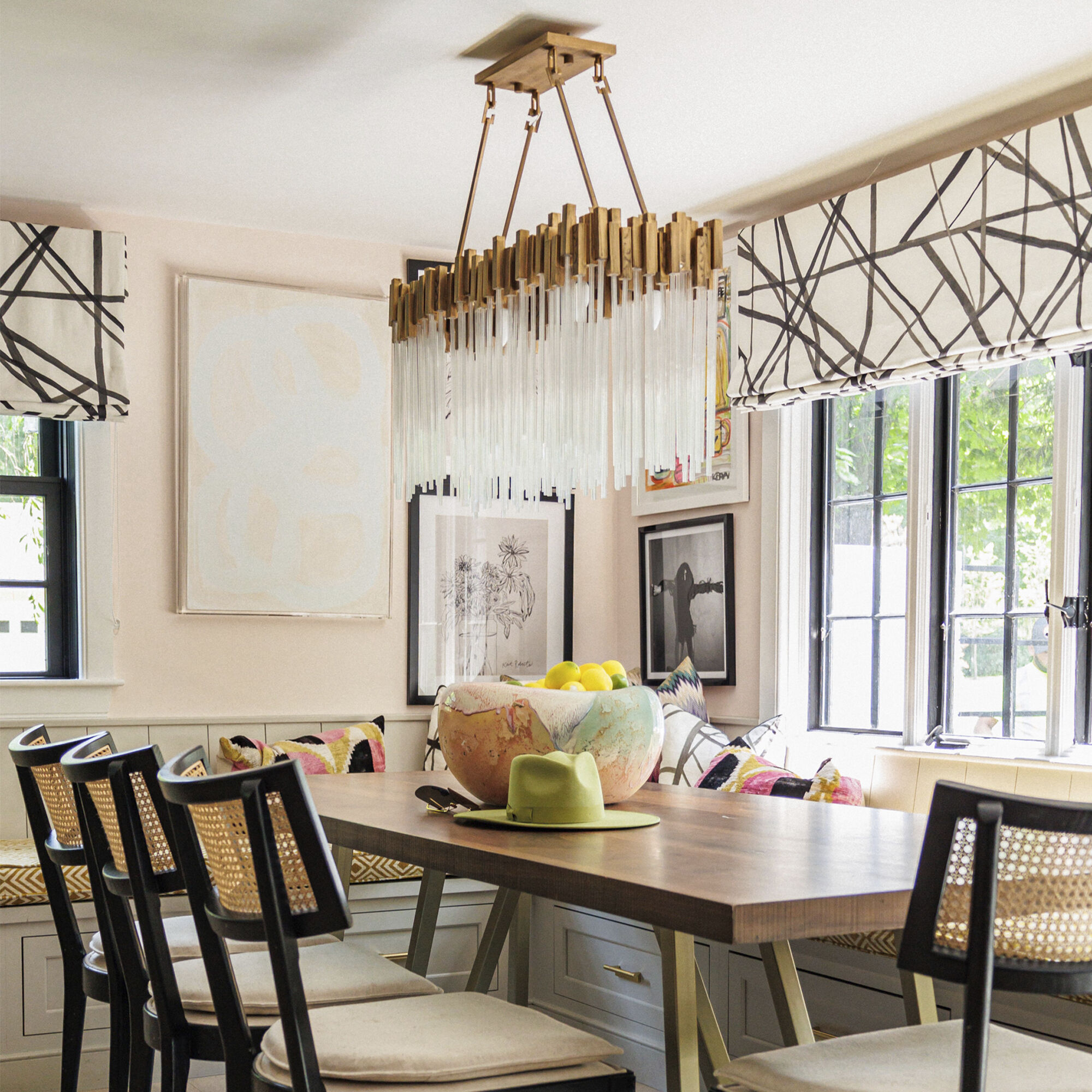 Matrix 6 Light 36.5 inch Havana Gold Linear Pendant Ceiling Light