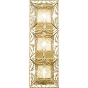 Arcade 3 Light 7 inch French Gold Wall Sconce Wall Light