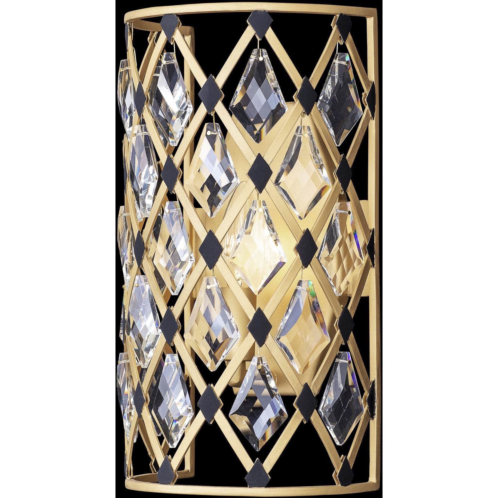 Windsor Sconce Wall Light in French Gold and Matte Black