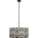 Kato 6 Light 30 inch Black Pendant Ceiling Light in Carbon