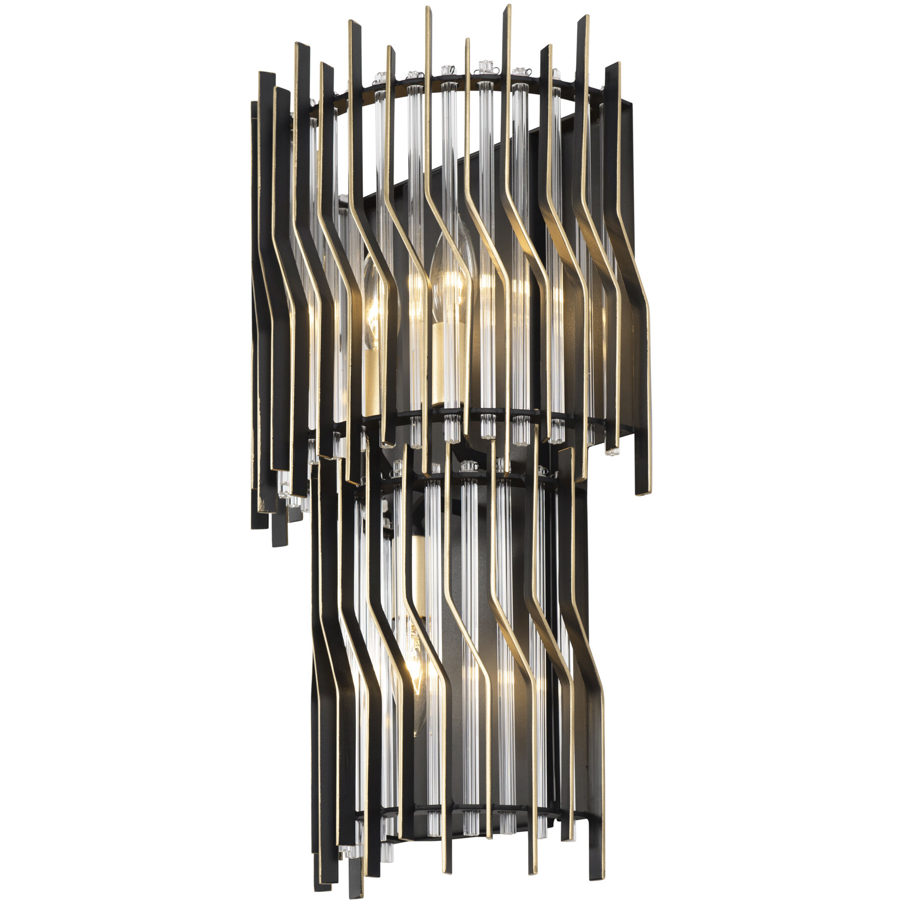 Park Row 3 Light 11 inch Matte Black and French Gold Wall Sconce Wall Light