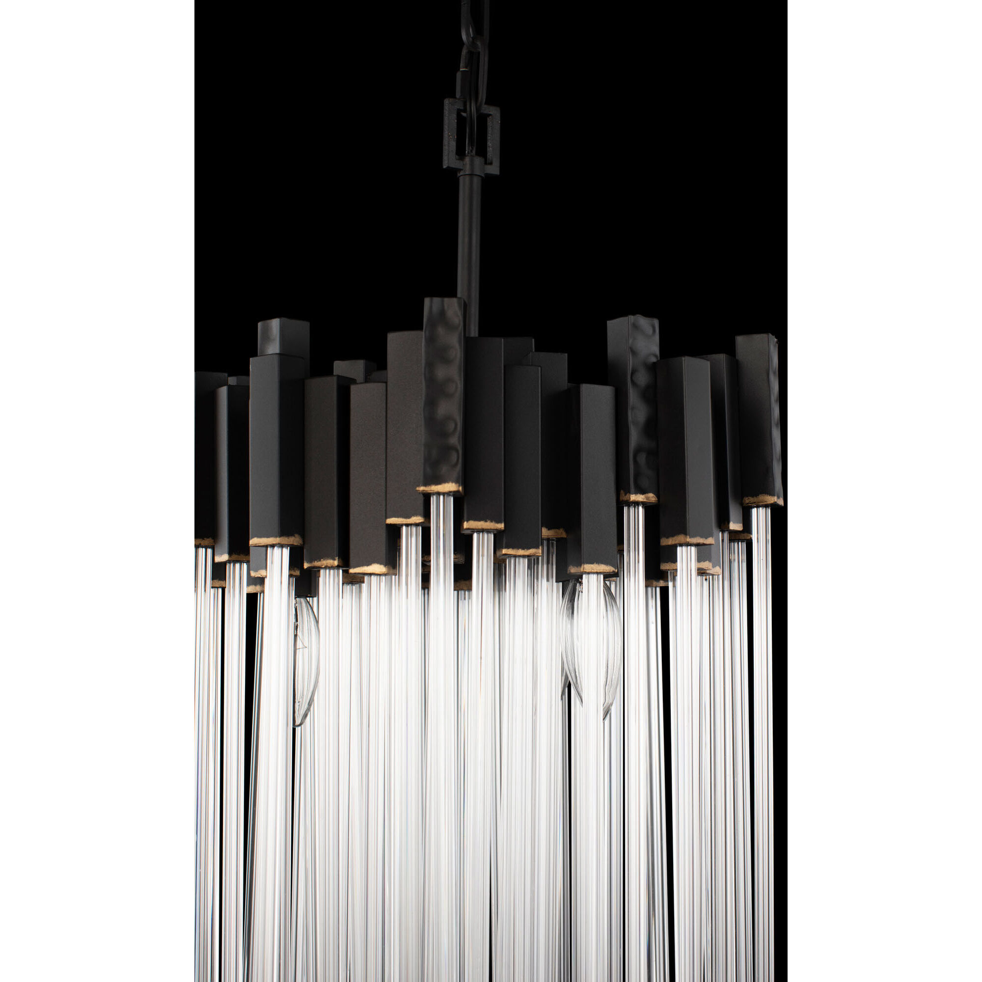 Matrix 3 Light 14 inch Matte Black and French Gold Pendant Ceiling Light in Matte Black/French Gold
