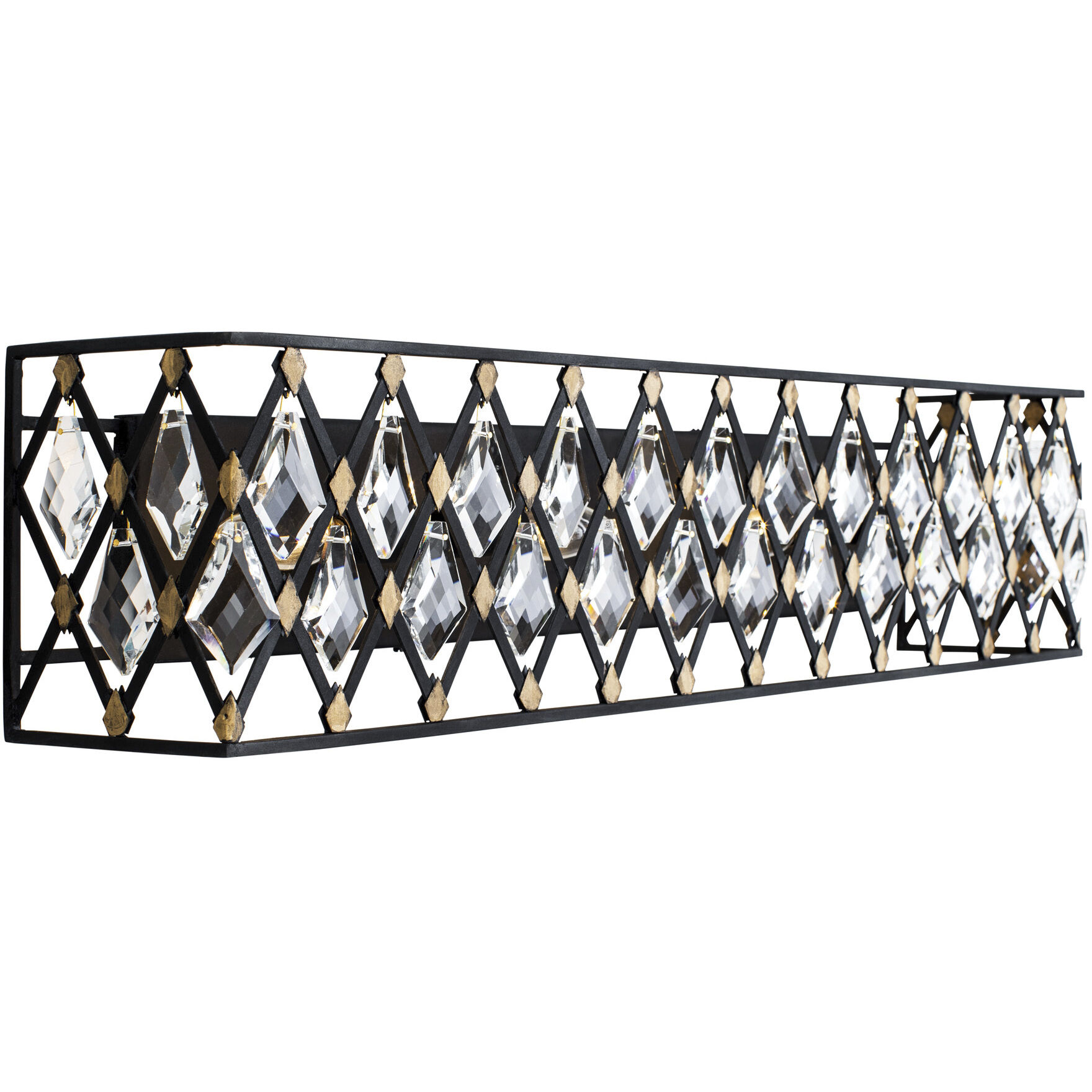 Windsor 4 Light 31 inch Carbon Black/Havana Gold Bath Vanity Light Wall Light
