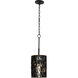 Estela 1 Light 8.5 inch Matte Black and French Gold Mini Pendant Ceiling Light, Smithsonian Collaboration