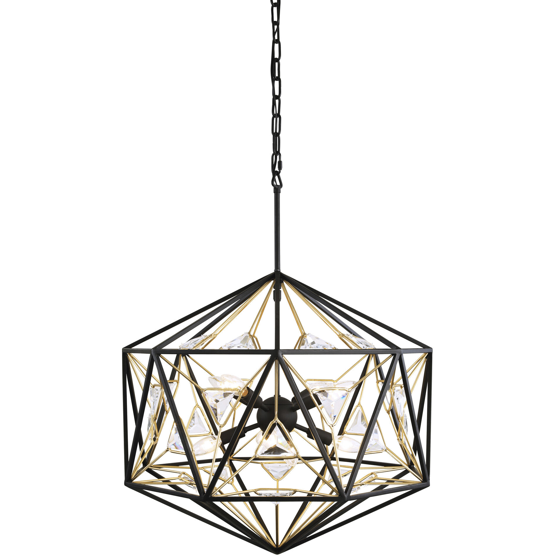 Marcia 8 Light 24 inch Matte Black and French Gold Pendant Ceiling Light