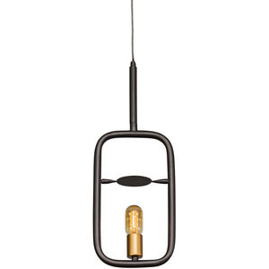 Loophole 1 Light 8 inch Rustic Bronze and Gold Pendant Ceiling Light