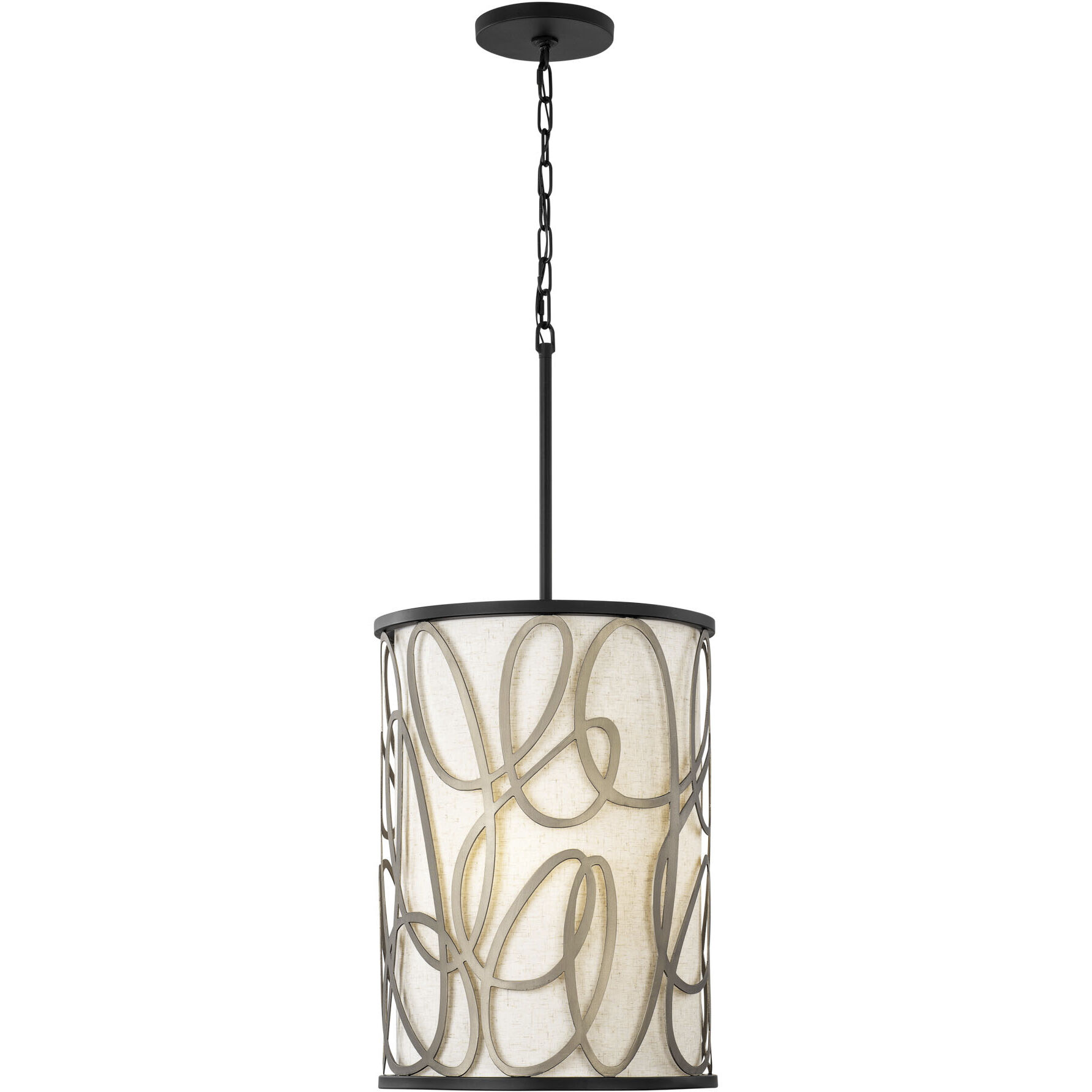 Scribble 6 Light 16 inch Matte Black with Artifact Foyer Pendant Ceiling Light, Smithsonian Collaboration