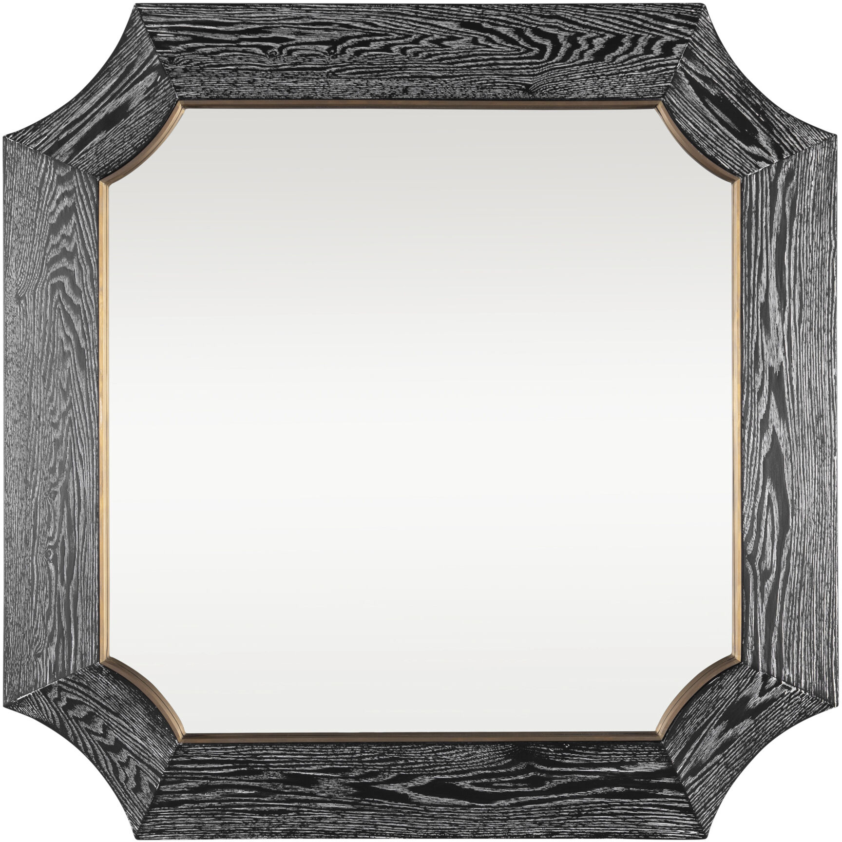 Farra 36 X 36 inch Cerused Black with Weathered Brass Wall Mirror, Varaluz Casa