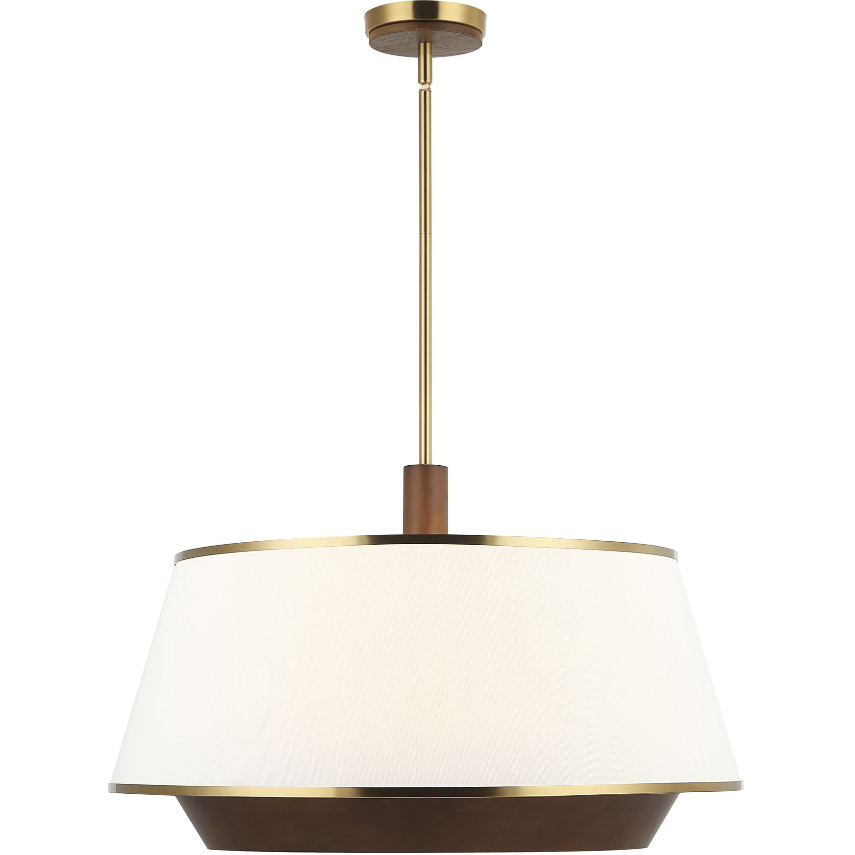 Desert Flyer 6 Light 26 inch Satin Brass with Medium Walnut Pendant Ceiling Light