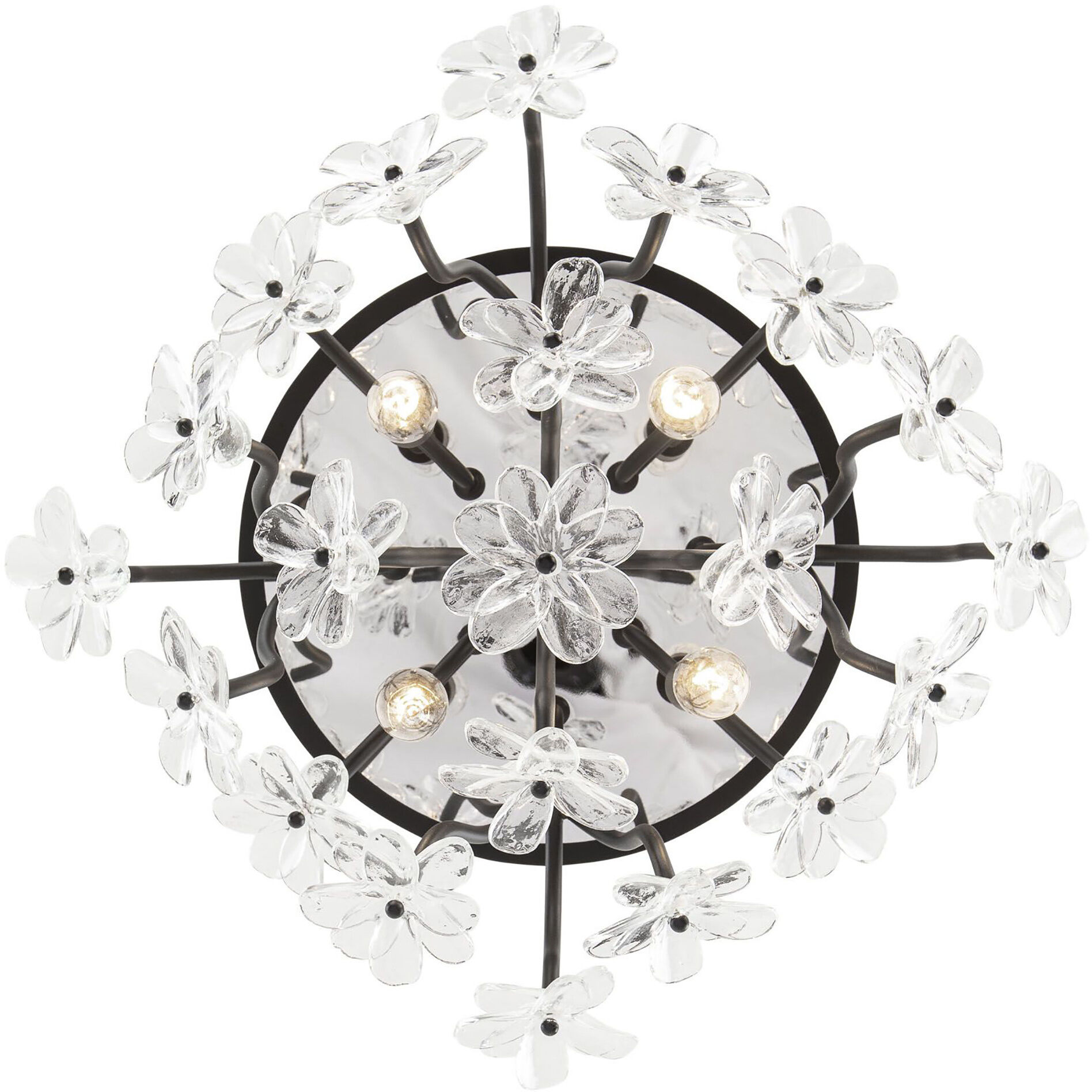 Wildflower 4 Light 19 inch Matte Black Semi-Flush Ceiling Light, Smithsonian Collaboration