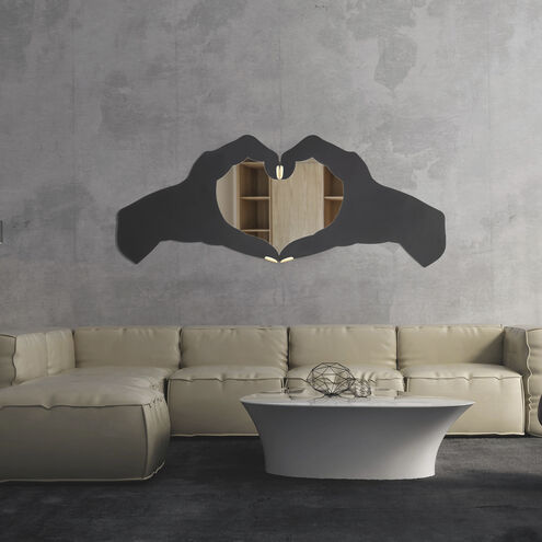 Loving Hands 60 X 24 inch Matte Black and French Gold Wall Mirror