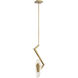 Down the Wrong Path 1 Light 12.26 inch Brass Kisser Mini Pendant Ceiling Light