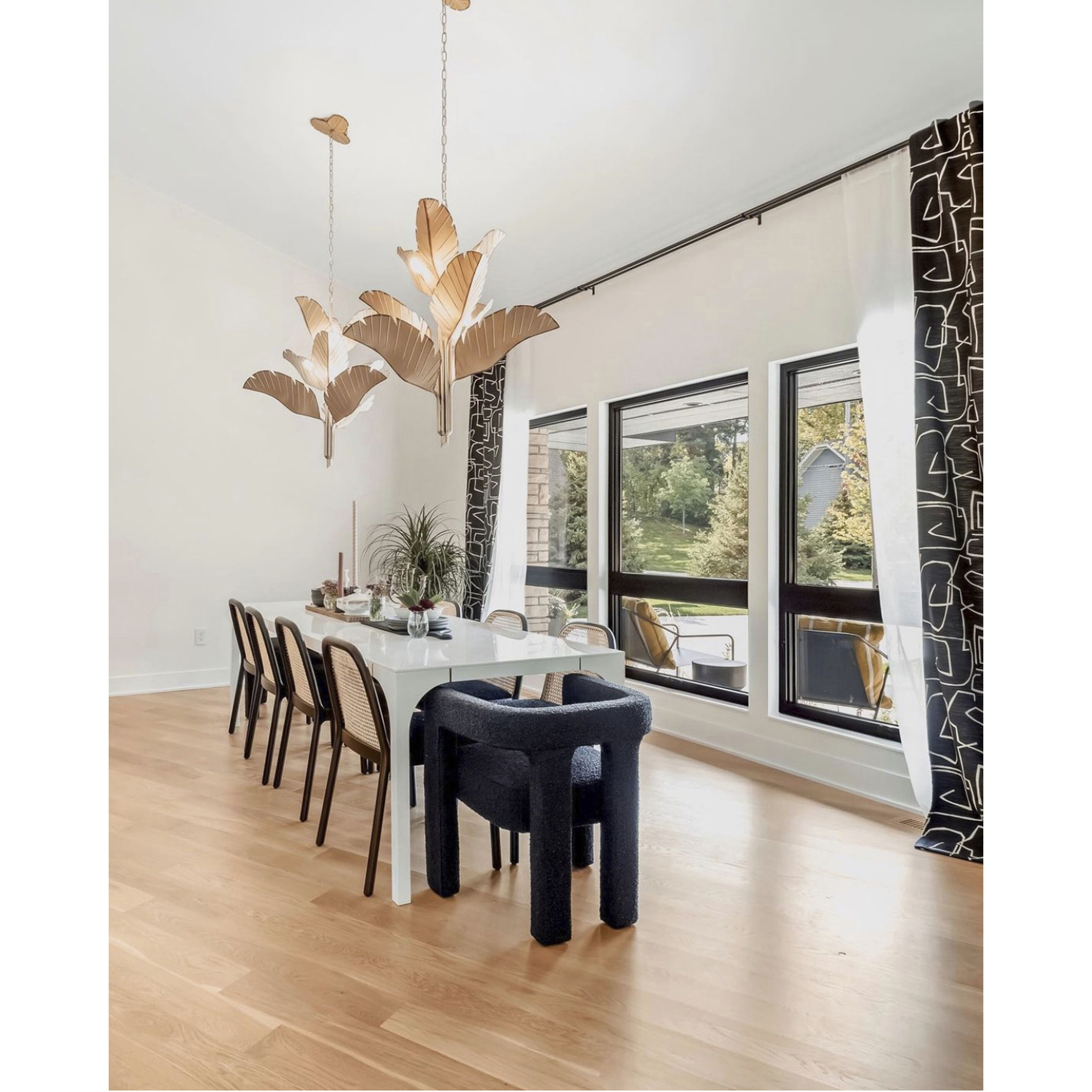 Banana Leaf 9 Light 35 inch Gold Chandelier Ceiling Light