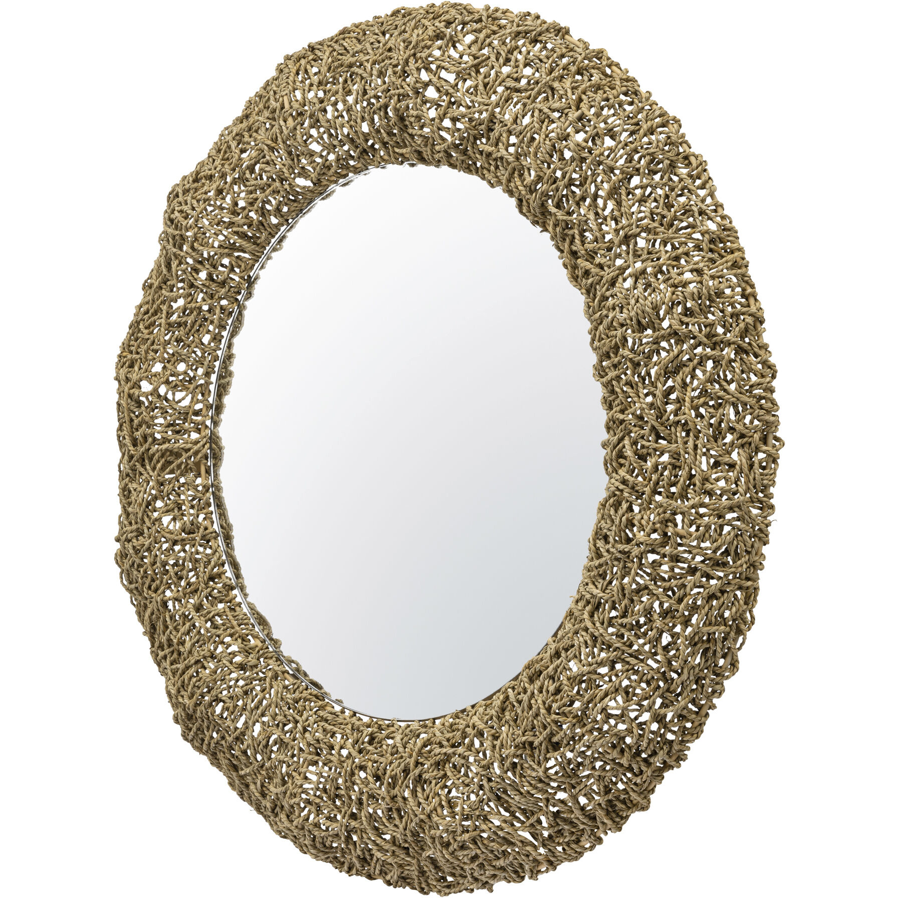 Tangled 33 inch Natural Rope Wall Mirror