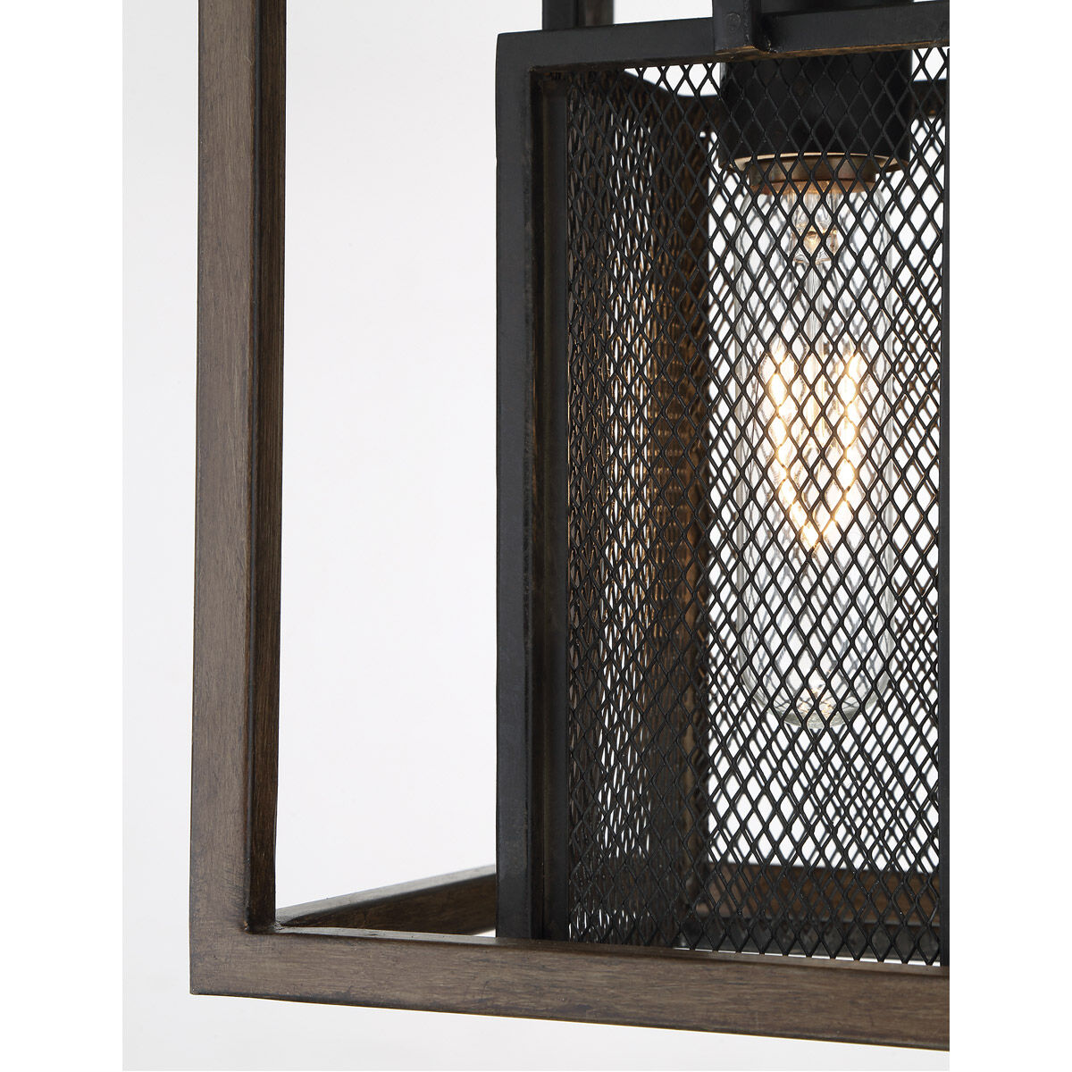 Rio Lobo 1 Light 6 inch Dark Oak with Black Mini Pendant Ceiling Light