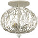 Bask 3 Light 18 inch Gold Dust Semi-Flush Ceiling Light