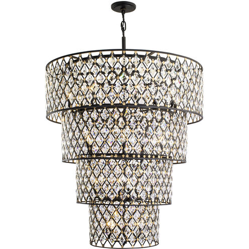 Windsor 21 Light 40 inch Carbon Black/Havana Gold Chandelier Ceiling Light