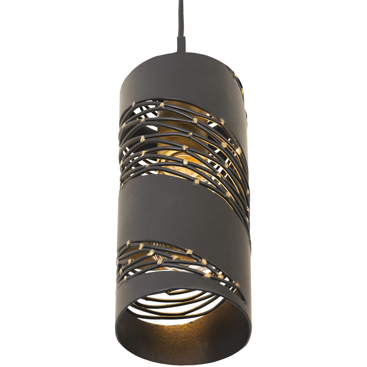 Flow 1 Light 4 inch Gold Mini Pendant Ceiling Light in Matte Black/French Gold