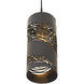 Flow 1 Light 4 inch Gold Mini Pendant Ceiling Light in Matte Black/French Gold