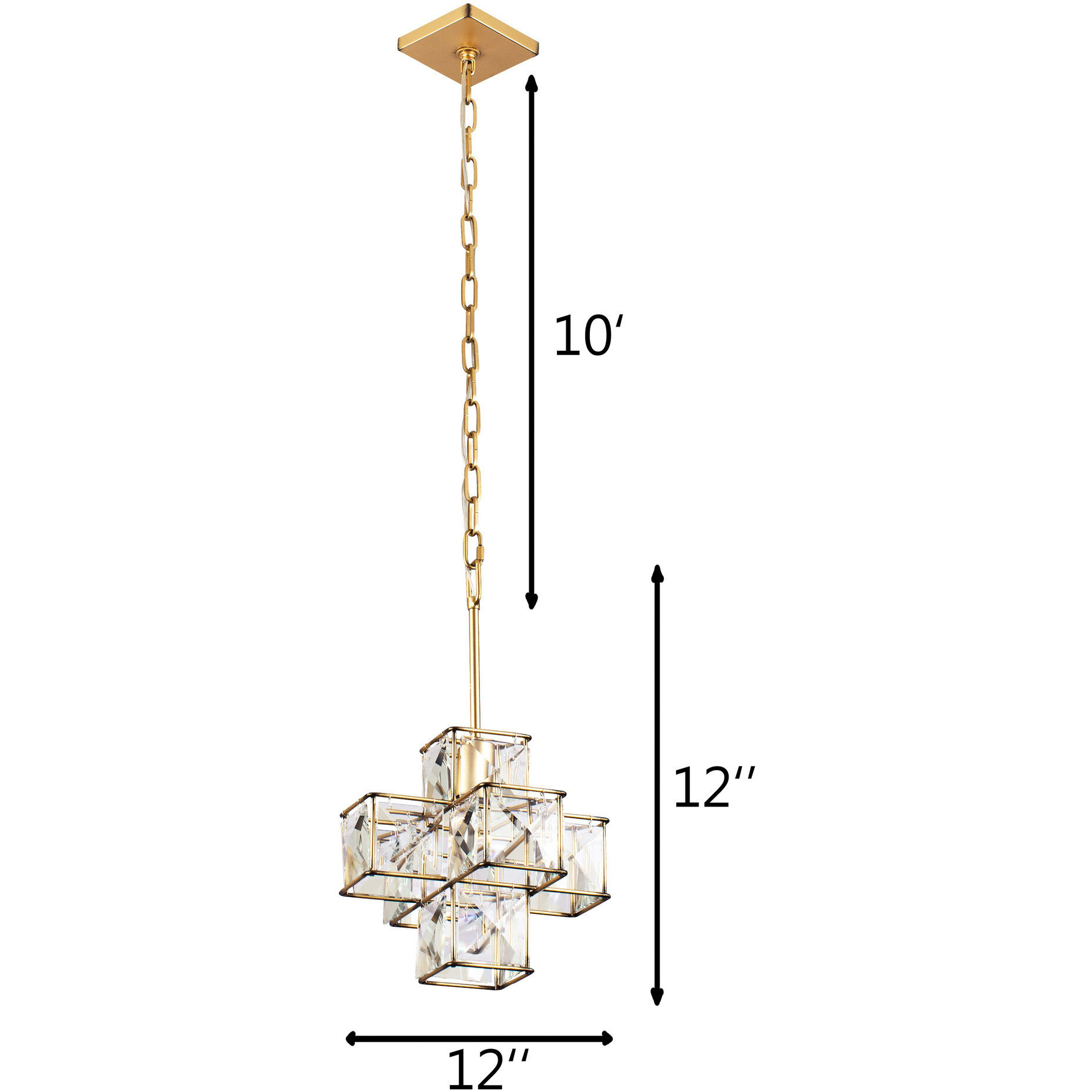 Cubic 1 Light 11.5 inch Calypso Gold Pendant Ceiling Light